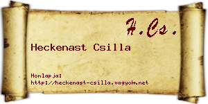 Heckenast Csilla névjegykártya